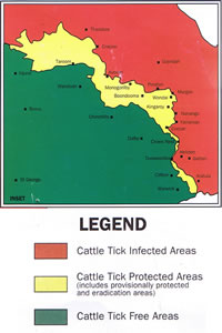 Map showing Tick Zones